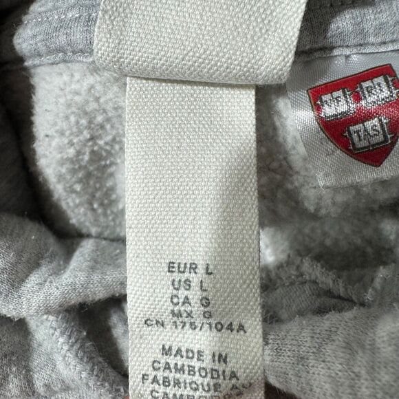 Harvard Crimson H&M Hoodie Womens L Cotton Blend Campus Sweatshirt Gray - Picture 11 of 13